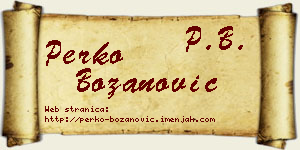 Perko Božanović vizit kartica